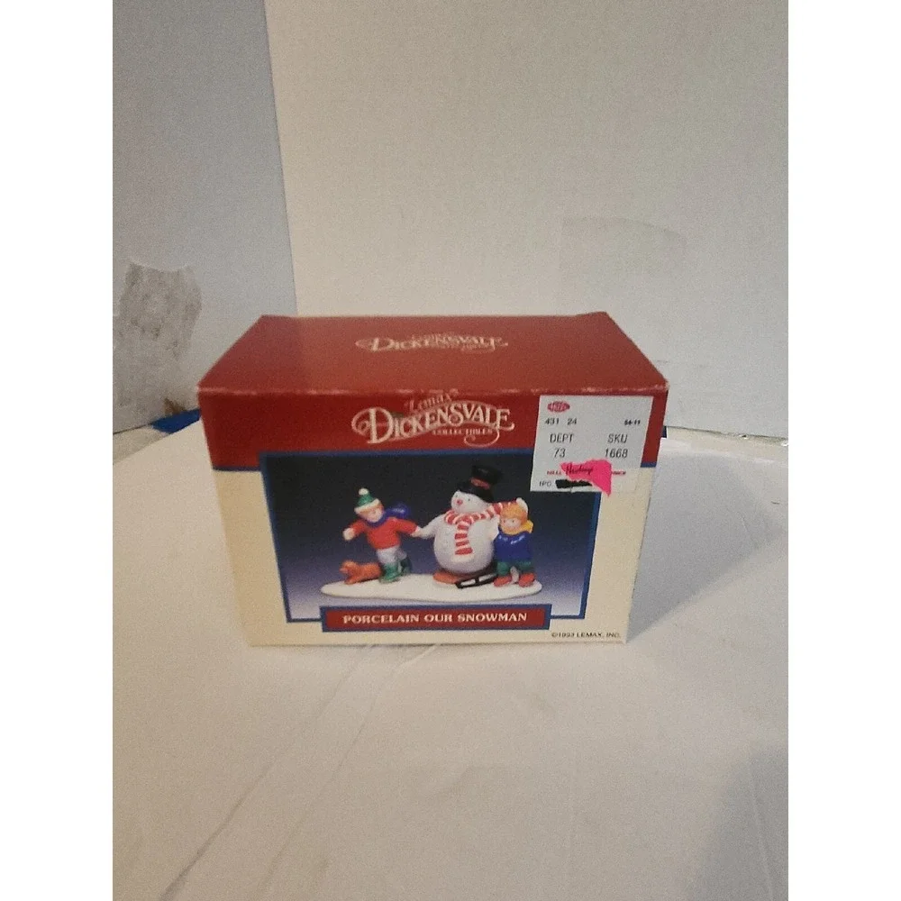 Vintage Lemax Christmas Village Collection Porcelain Our‎ Snowman Figure 1993
